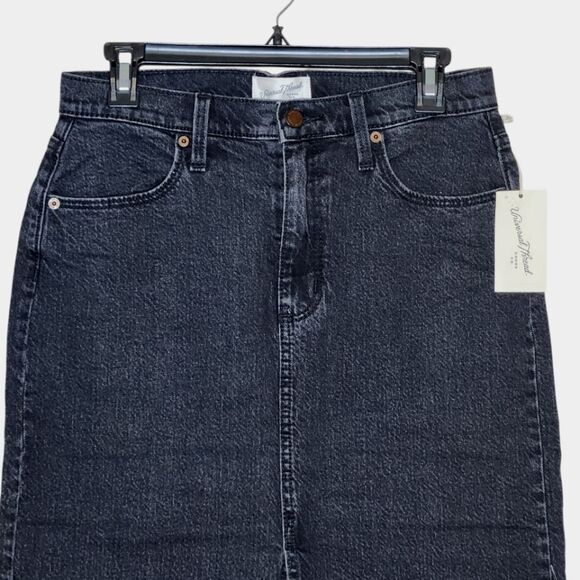 Universal Threads Target Denim Midi Skirt Black 5 Pocket Style Women's 6 NWT - Picture 2 of 9